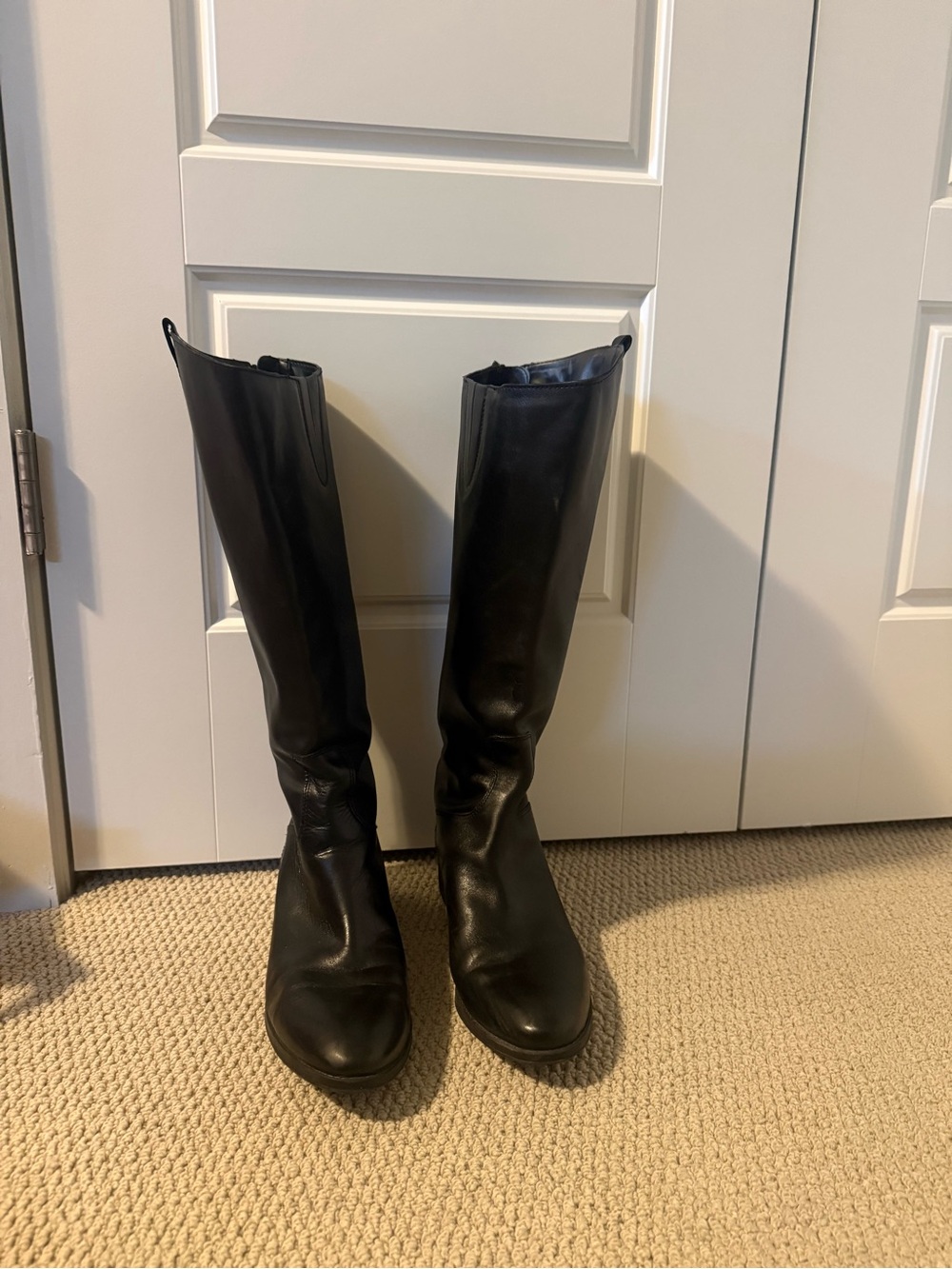 Sam Edelman Black Riding Leather Boots- WIDE CALF